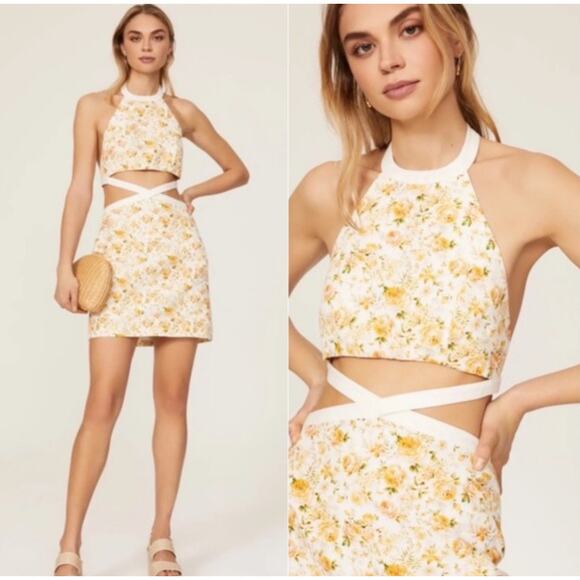 Significant Other Ari Cutout Rosalie‎ Floral Print Mini Dress Size 8 - Picture 1 of 13